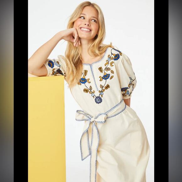 Roller rabbit DAVINA EMBROIDERY LUCA CAFTAN - Picture 1 of 16